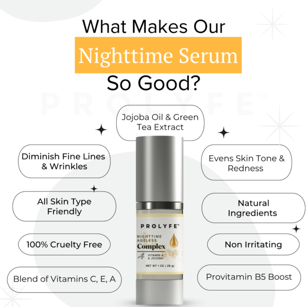 nighttime ageless complex prolyfe nontoxic skincare vegan