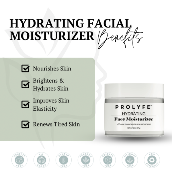 hydrating facial moisturizer prolyfe nontoxic skincare made in USA vegan cruelty free