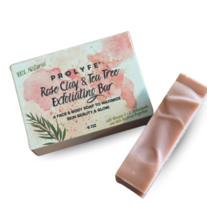 rose clay tea tree exfoliating bar prolyfe nontoxic skincare