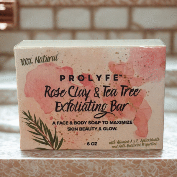 rose clay tea tree exfoliating bar prolyfe nontoxic skincare