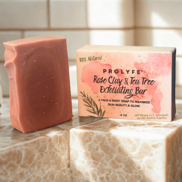 rose clay tea tree exfoliating bar prolyfe nontoxic skincare